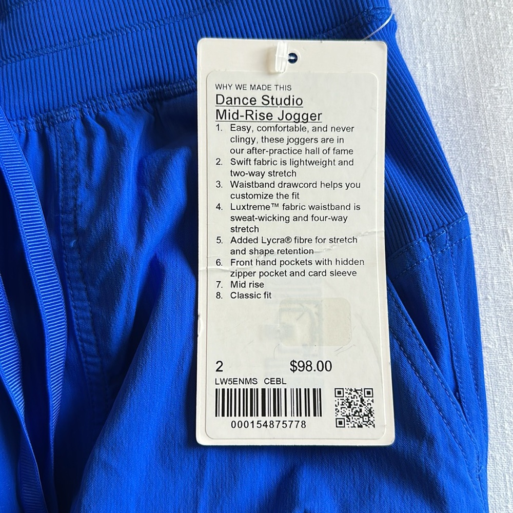 Lululemon Dance Studio Mid Rise Jogger 2 Cerulean Blue NWT - Picture 7 of 8